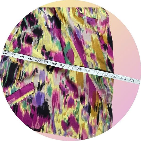 Speed Control Tunic Short Mini Dress Women 3X Plus Yellow Pink Watercolor Print - Picture 8 of 9